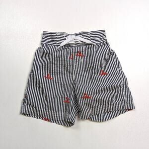 Janie and Jack Swim Trunks Baby Boy Sz 3-6m Blue Lobster Embroidered Preppy 2012